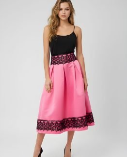 Falda midi bordada