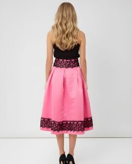 Falda midi bordada