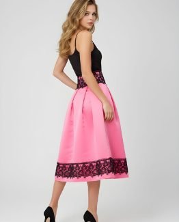 Falda midi bordada