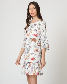 Vestido estampado de peces