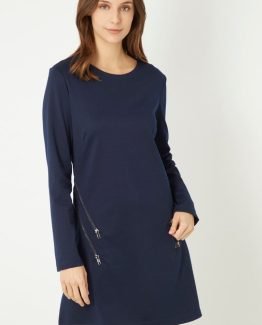 Vestido acampanado con cremalleras