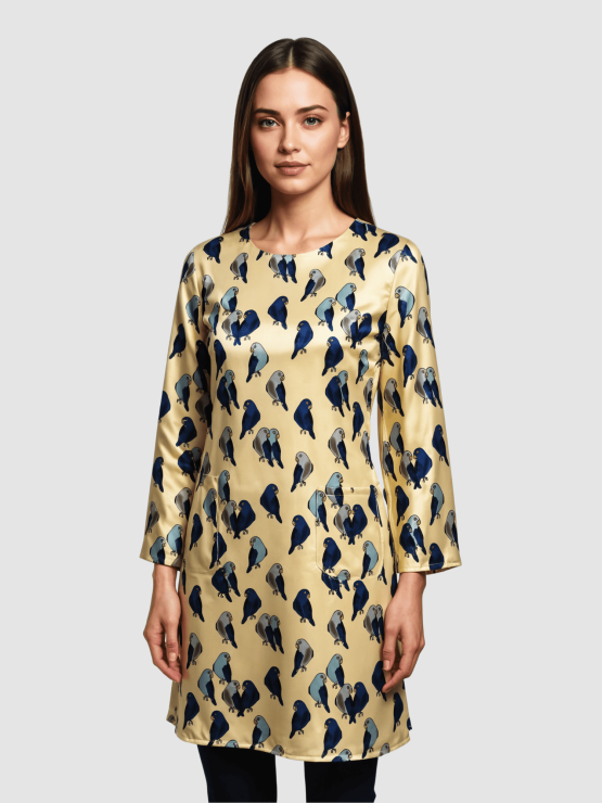 Vestido satinado estampado