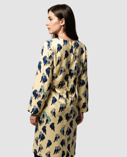 Vestido satinado estampado