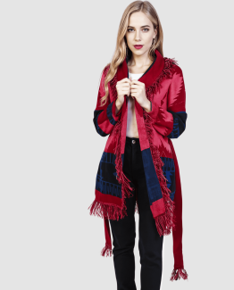 Chaqueta estampada con cinturón