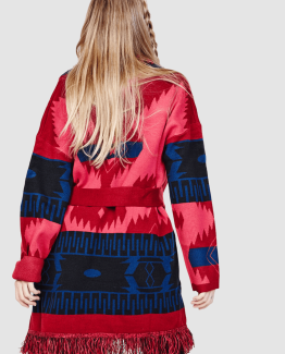 Chaqueta estampada con cinturón
