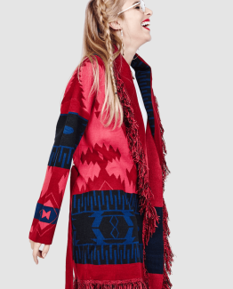 Chaqueta estampada con cinturón