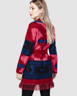 Chaqueta estampada con cinturón