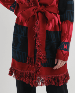 Chaqueta estampada con cinturón