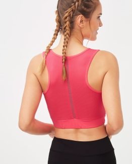Top deportivo de mujer sin mangas con cuello redondo y espalda tipo nadador