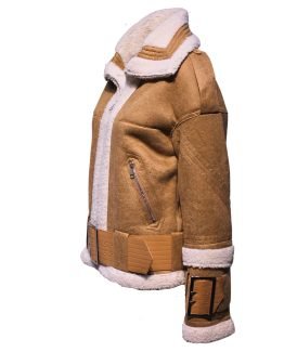 Chaqueta biker efecto piel con cuello y detalles de borreguito