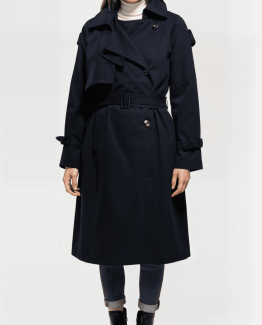 Gabardina Trench Oversize de Mujer en Algodón con Cinturón y Dibujo Posterior