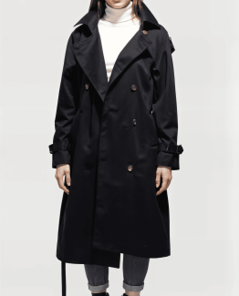 Gabardina Trench Oversize de Mujer en Algodón con Cinturón y Dibujo Posterior