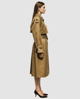 Gabardina Trench Oversize de Mujer en Algodón con Cinturón y Dibujo Posterior