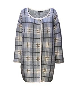 Chaqueta de cuadros con bolsillos