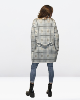 Chaqueta de cuadros con bolsillos