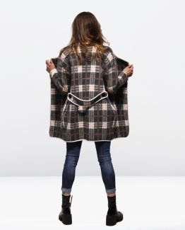 Chaqueta de cuadros con bolsillos