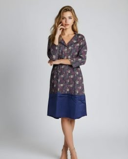 Vestido combinado estampado