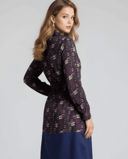 Vestido combinado estampado