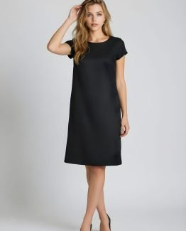 Vestido con textura y manga corta