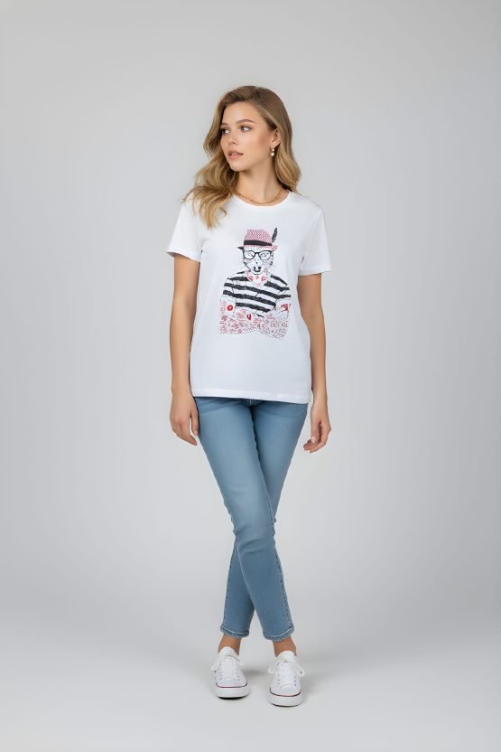 Camiseta estampada de manga corta