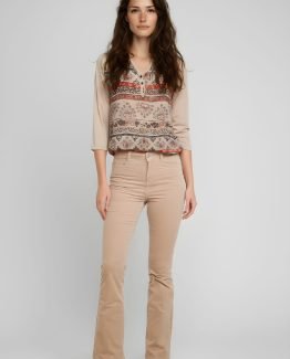 Blusa combinada estampada