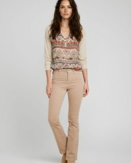 Blusa combinada estampada