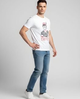 Camiseta de algodón estampada