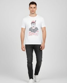 Camiseta de algodón estampada