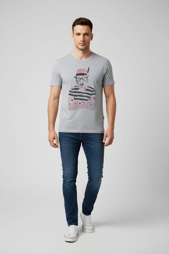Camiseta de algodón estampada