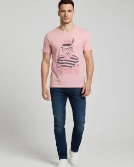 Camiseta de algodón estampada