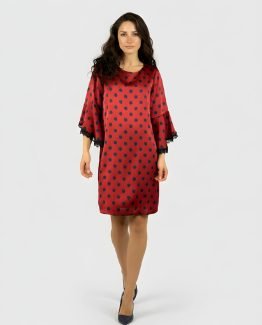 Vestido satinado de lunares
