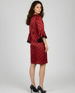 Vestido satinado de lunares