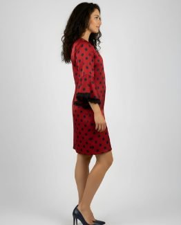 Vestido satinado de lunares