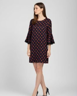 Vestido satinado de lunares
