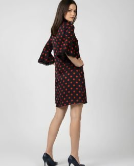 Vestido satinado de lunares