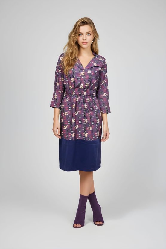 Vestido estampado combinado