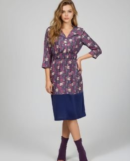 Vestido estampado combinado