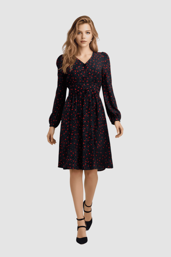 Vestido estampado de corazones