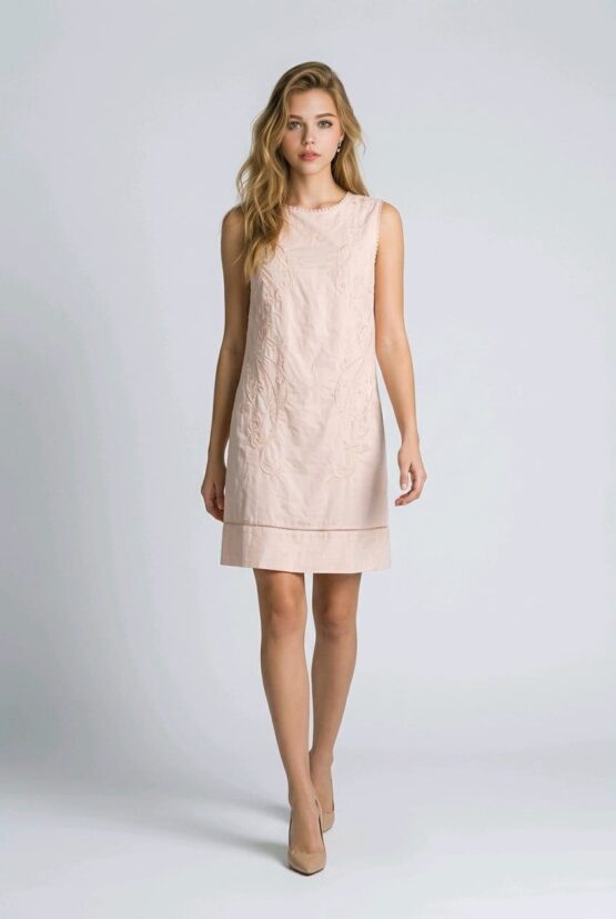 Vestido bordado de algodón