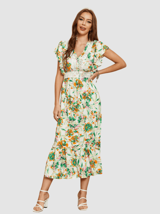 Vestido largo de flores