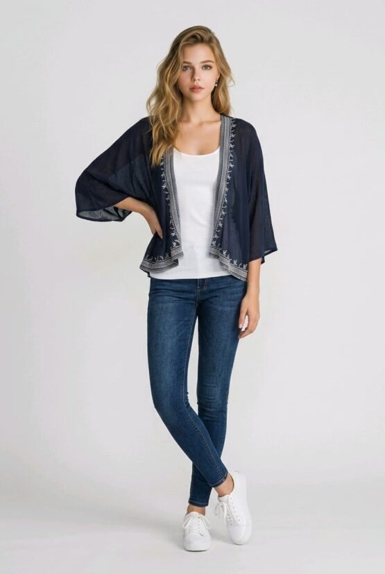 Chaqueta fluida bordada