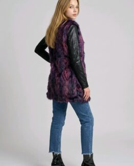 Chaqueta de pelo combinada