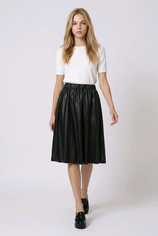 Falda midi efecto pie