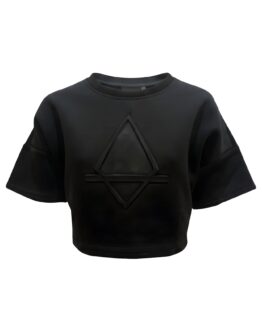 Sudadera corta con dibujo en relieve