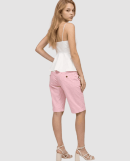 Bermuda chino mujer algodón con vuelta en bajo