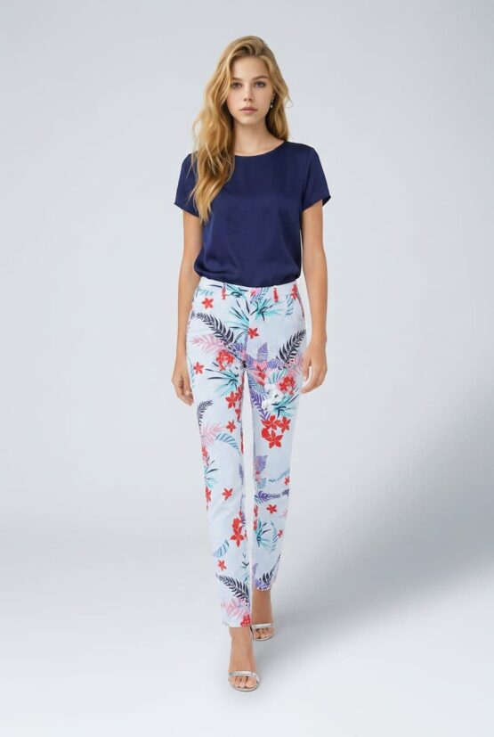 Pantalón estampado de rayas