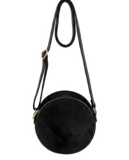 Bolso redondo de imitación ante