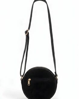 Bolso redondo de imitación ante