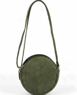 Bolso redondo de imitación ante