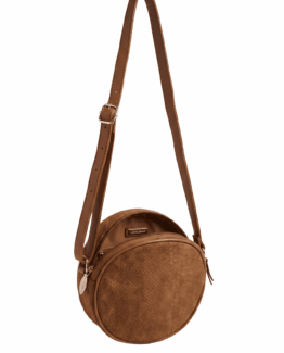 Bolso redondo de imitación ante